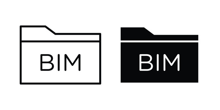 Bim icon. Editable line vector element set