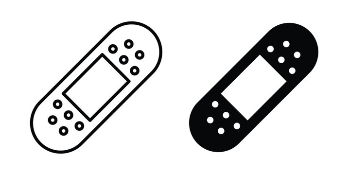 Band aid icon. Editable line vector element set