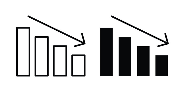 Chat arrow down icon. Editable line vector element set