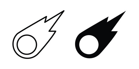 Comet icon. Editable line vector element set © Surya