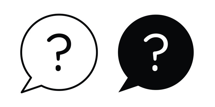 Comment question icon. Editable line vector element set
