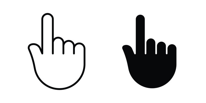 Cursor icon. Editable line vector element set