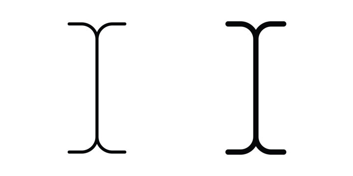 Cursor text icon. Editable line vector element set