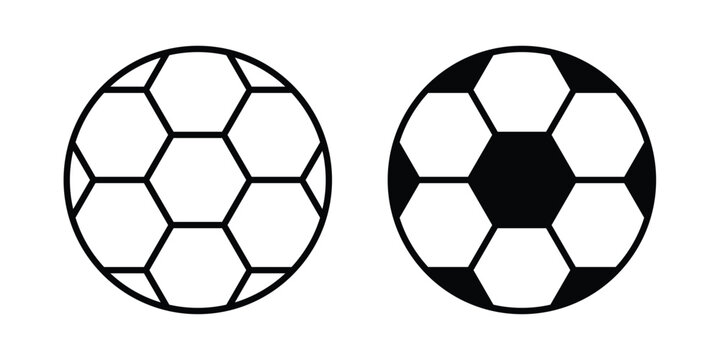 Football icon. Editable line vector element set