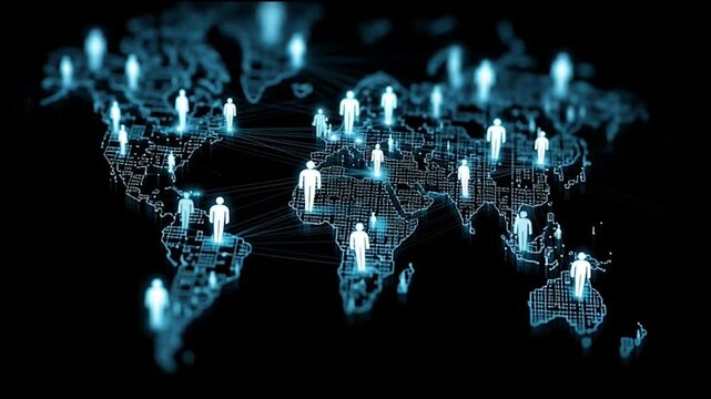 abstract professional business team people innovation connection of line from nail node to node on map background , networking concept	innovative cyber security network, using interconnected nodes 