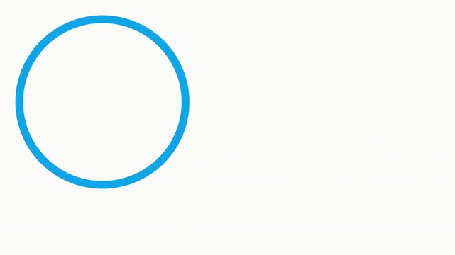 Blue line circle progress bar and circular chart indicator graphic design