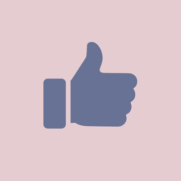 A simple thumbs up symbol on a soft, pastel-colored background