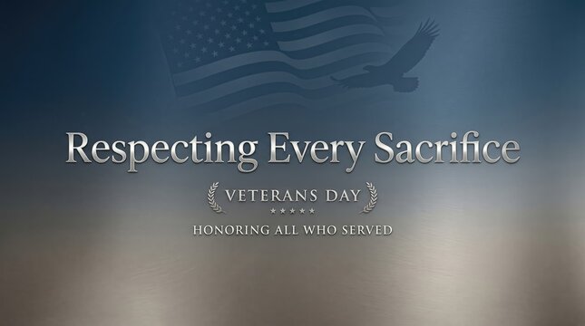 Veterans Day (USA Veterans day tribute poster with respectful text and patriotic background