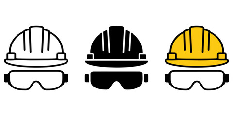Fototapeta premium Isolated vector illustration of a red construction helmet and protective safety hardhat icon for industry work equipment
