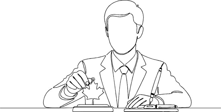 Businessman signing important documents at desk setting.