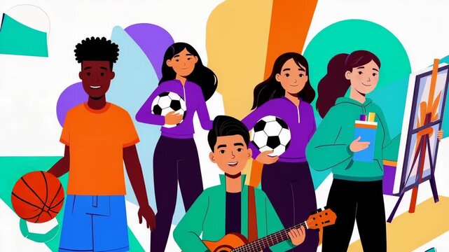 Active Youth Healthy Lifestyle Illustration