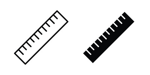 Fototapeta premium Ruler icon. Editable line vector element set