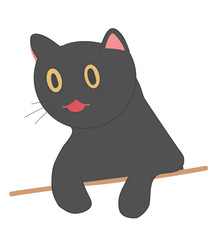 a nosy black cat on transparent background © Chanom