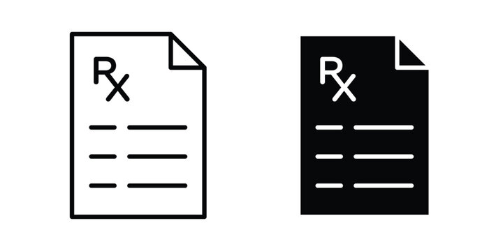 RX icon. Editable line vector element set
