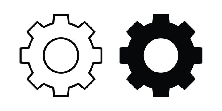 Settings icon. Editable line vector element set