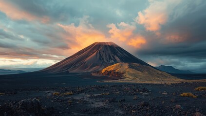 Fototapeta premium Encountering the Geological Marvel of a Volcanic Peak Outdoors