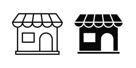 Obraz premium Shop icon. Editable line vector element set