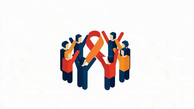 Community Awareness Ribbon Support Illustration