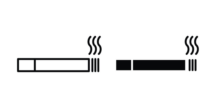 Smoking icon. Editable line vector element set