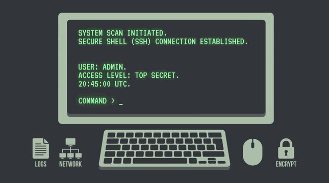 Dark Mode Security Terminal Command Line Interface