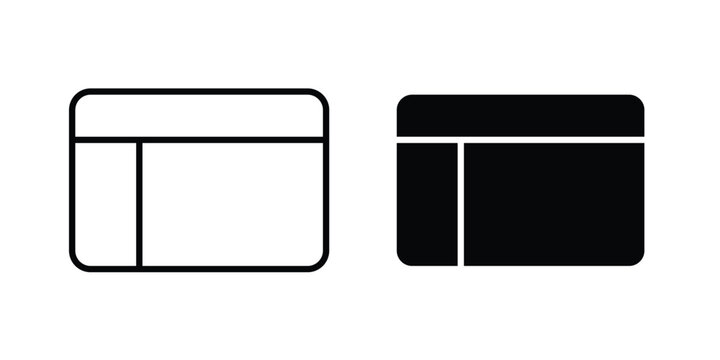 Table layout icon. Editable line vector element set
