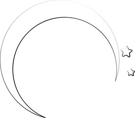 line art crescent moon and star © gizem