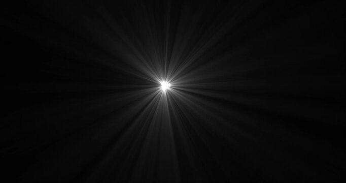 Radiant shimmering transparent light burst animation. On a black background for luxury motion sun rays light effects concept zoom in and zoom out animation