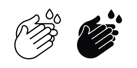 Obraz premium Wash your hands icon. Editable line vector element set