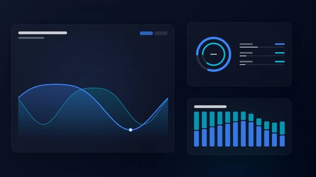 Data Visualization Dashboard Displaying Dynamic Analytics and Performance Metrics on Multiple Screens in a Digital Workspace