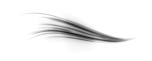 Abstract glowing streams travel rapidly across a black surface. Smooth curves blend motion with futuristic visual energy. PNG vector illustration for innovation and tech themes. © goldstock