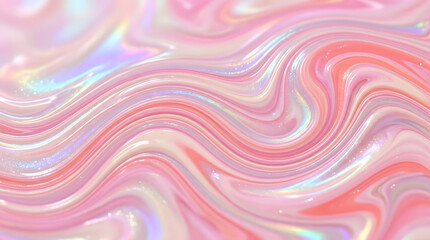Obraz premium Swirls of Pink and Gold: A beautiful, abstract pattern featuring flowing swirls of pink, gold, and pearlescent colors, creating a dreamy and luxurious texture.