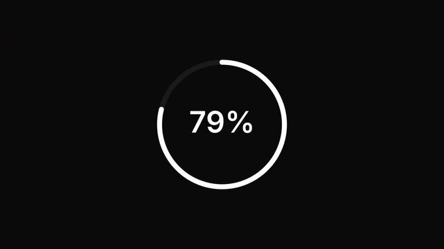 Loading Progress Circle at 79 Percent, Digital Interface, Minimalist Design, Technology Concept, Close-up View