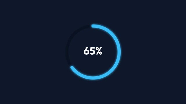 Loading Progress Circle Animation, Digital Interface, User Experience, Technology Concept, Dark Background, Front View, Minimalist Design