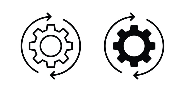 Automation icon. line and filled black pictograms.