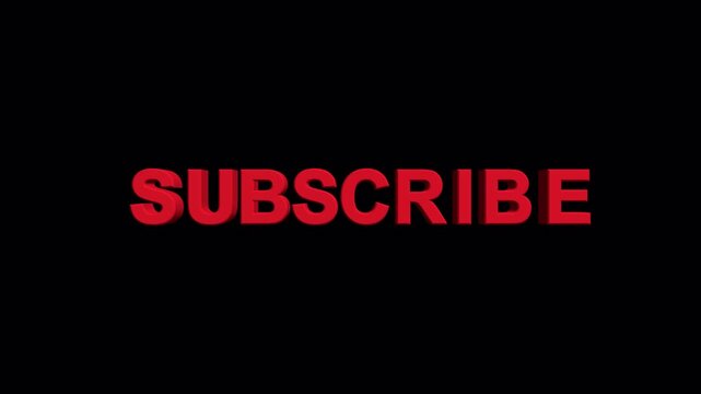 Subscribe Call to Action Text Animation on Black Background.
Subscribe Button Typography Animation for Video Content.
Red Subscribe Text Motion Graphic Call to Action.