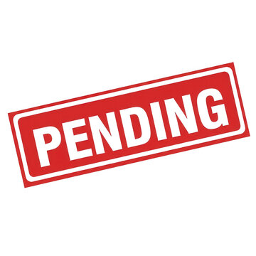 Bold red pending stamp for visual urgency and status updates
