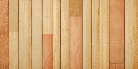 Fototapeta premium Macro view of aged paper surface featuring rectangular wood grain design with beige and peach shades