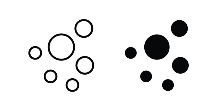 Bubble icon. line and filled black pictograms.