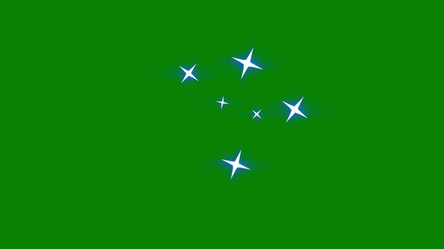 Twinkle star glitter sparkle Dynamic Glitter Star Motion Graphics,star sparkle vector , glowing light effect,4K twinkle star animation video, green background