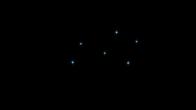 twinkle stars animation of seamless looping. Loop shimmering magic stars flash.Vector, doodles style stars blinking effects.glitter on black background 4k resolution video animation.