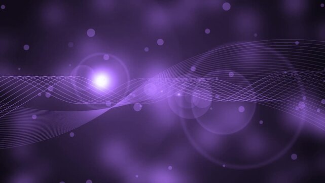 Abstract background line wave grid with lens flare, Abstract background with soft bokeh lights, white wavy grid lines crossing horizontally animation