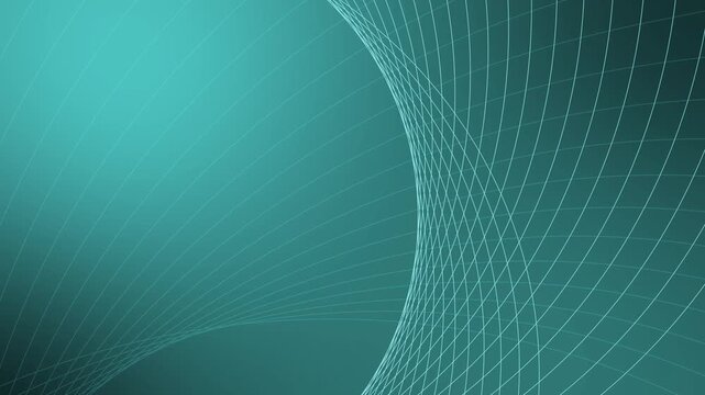 Abstract grid line wave background animation, Abstract background with curved white grid lines forming wave-like geometric patterns