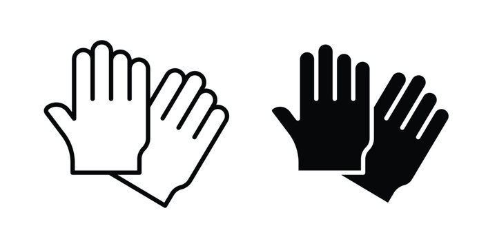 Gloves icon. line and filled black pictograms.