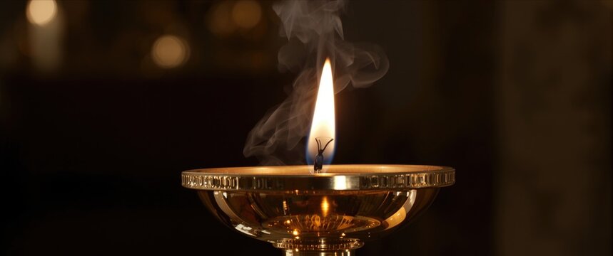 Holy oil holder used in sacred rites like confirmation and consecration ceremonies