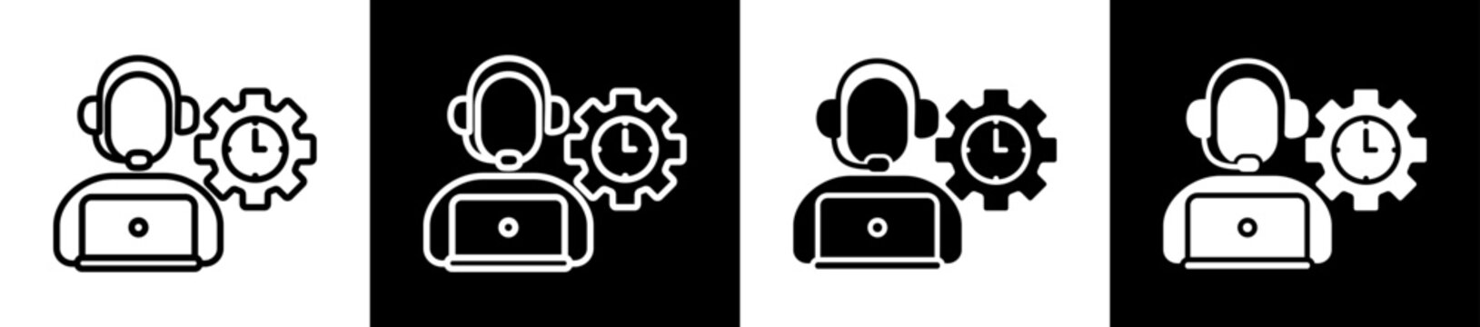 System Administrator Icon Black And White Vector Illustration.