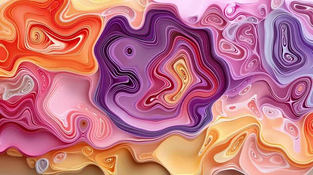 Abstract shiny wave marble liquid background animation, Layered swirl abstract liquid wave