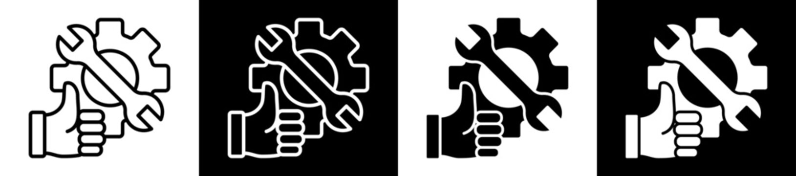 Services Icon Black And White Vector Illustration.