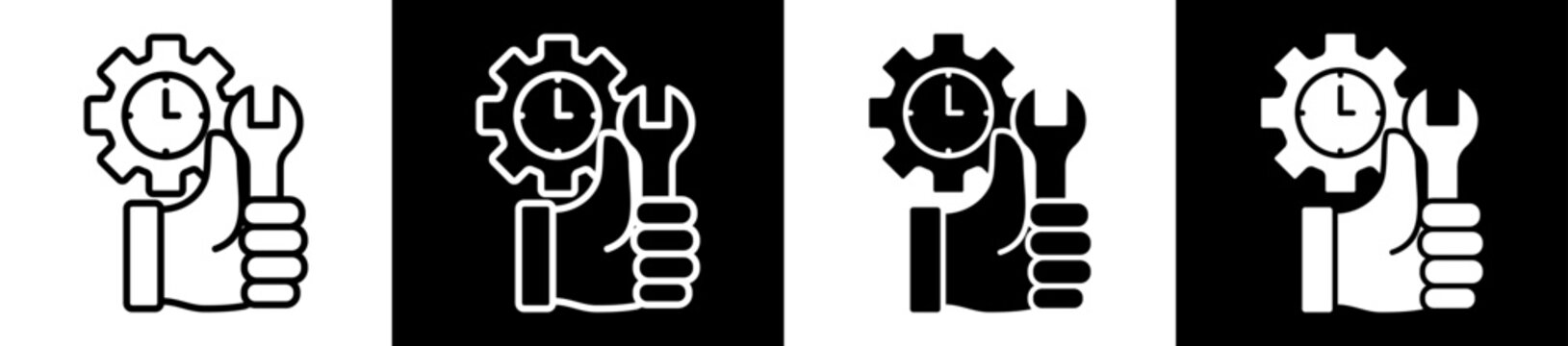 Repair Icon Black And White Vector Illustration.
