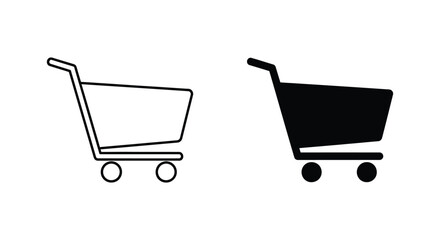 Shopping cart icon outline and filled silhouette © MOHAMMAD ALI