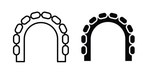 Maxilla icon. line and filled black pictograms. © Power